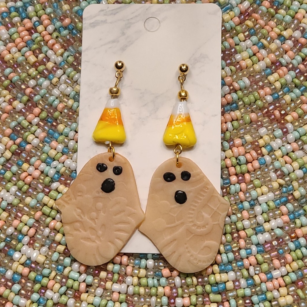 🎃Candy Corn Ghost Earrings